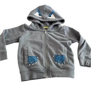 Sovereign Code Boys Gray Monster Face Zip Sweatshirt Hoodie size  2T